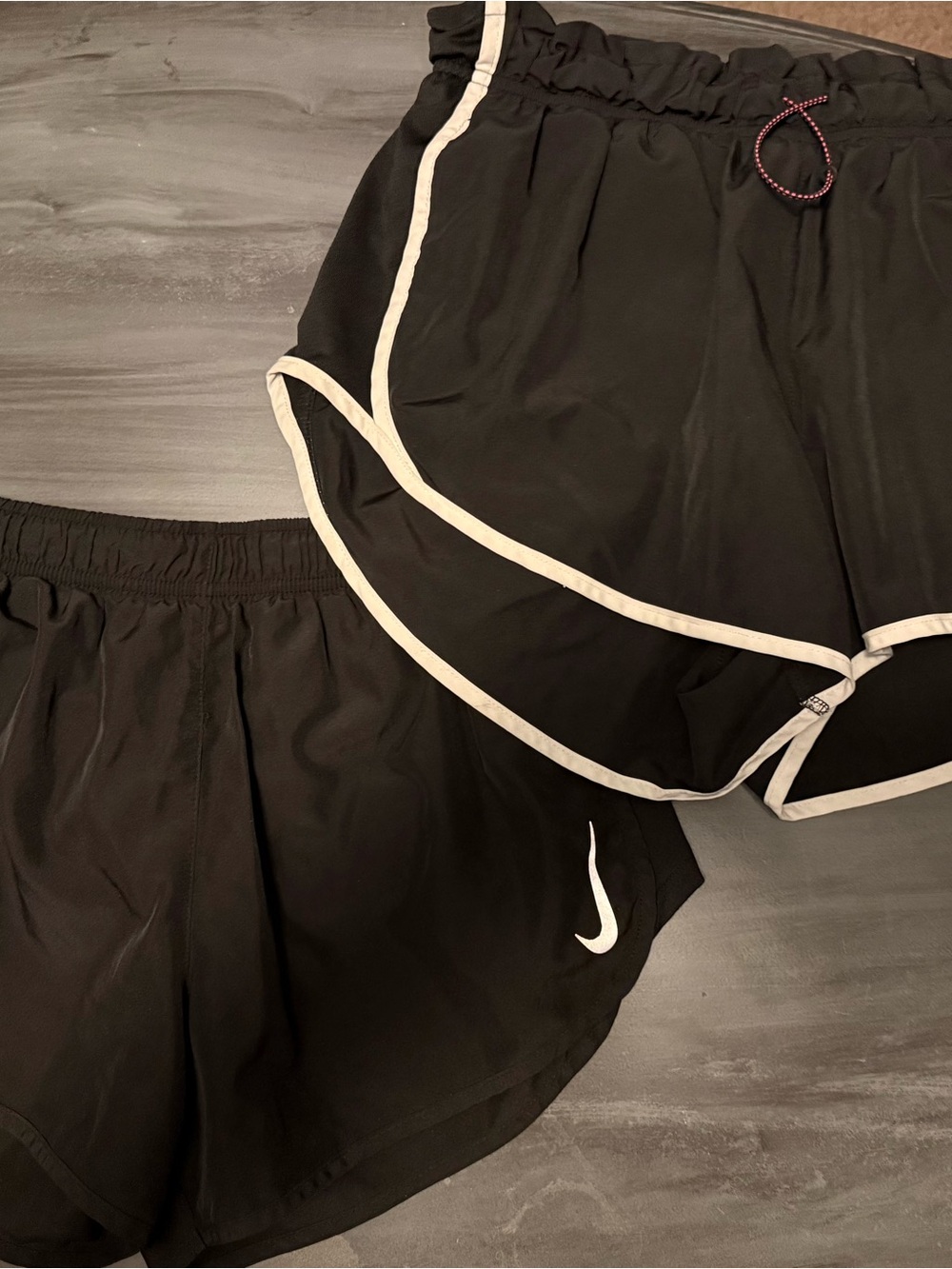 Nike Women’s Black Athletic Shorts with White Trim